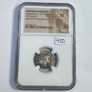Parthian Empire Meherdates (c49-50 AD) AR Drachm, NGC XF
