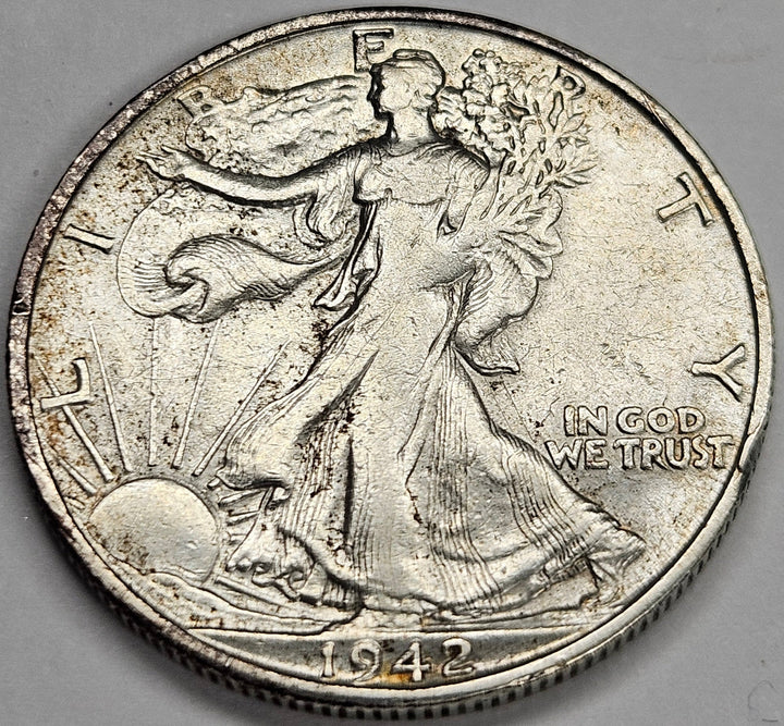 10 Mixed Date Walking Liberty Halves XF/AU Condition