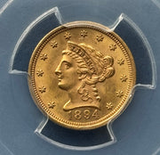1894 $2.50 Liberty Quarter Eagle PCGS MS 63