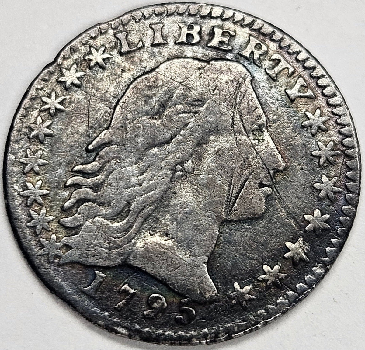 1795 Flowing Hair Half Dime . . . . VF scratched