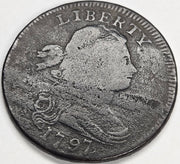 1797 Stems Draped Bust Large Cent . . . . VF pitted