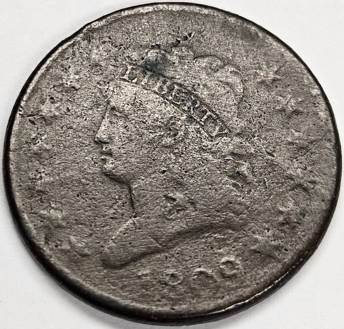 1809 Classic Large Cent . . . . Fine rough surfaces