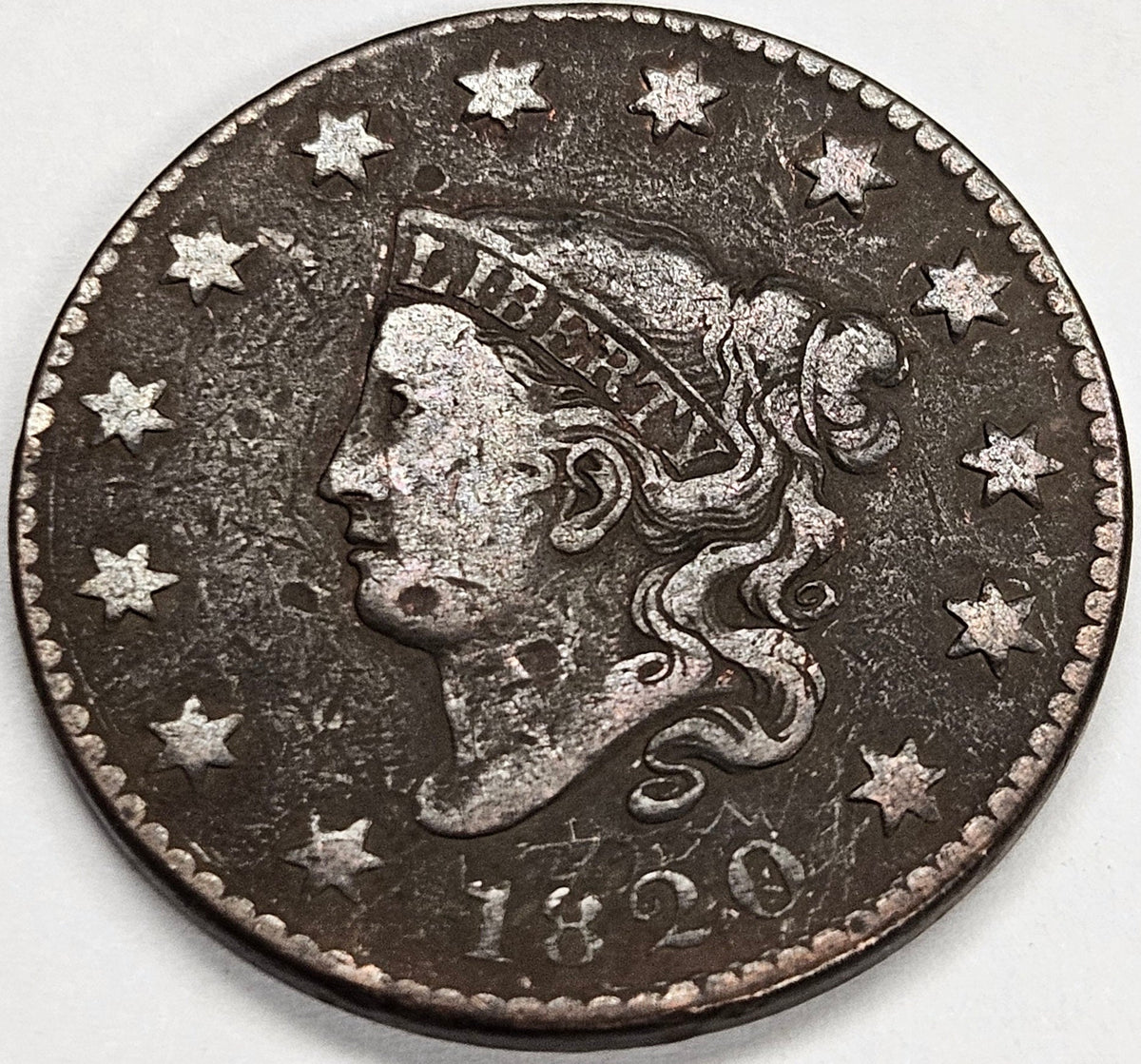 1820 Small Date Coronet Head Large Cent . . . . Very Fine