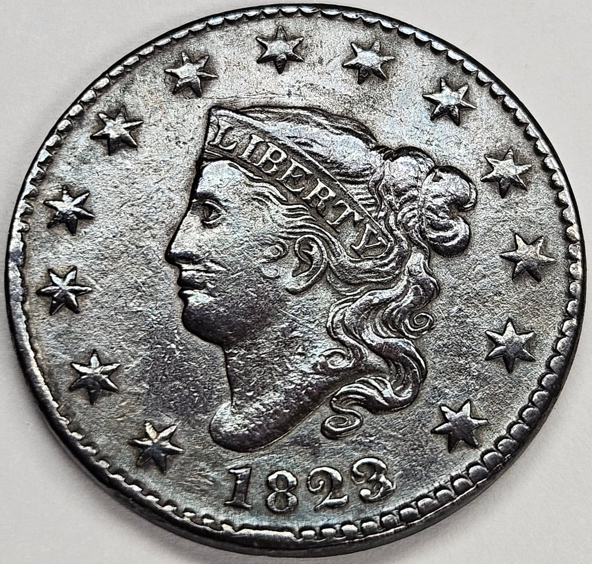 1823 Coronet Head Large Cent . . . . Extremely Fine