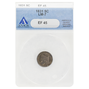 1831 Capped Bust Half Dime EF45 LM-7 ANACS