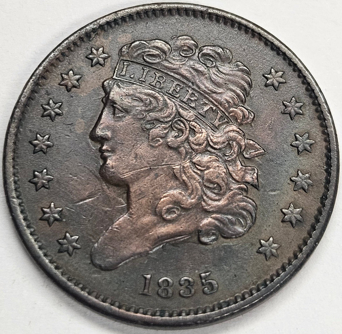 1835 Classic Half Cent . . . . Select Uncirculated Brown