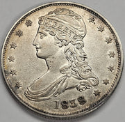 1838 Reeded Edge Bust Half . . . . About Uncirculated