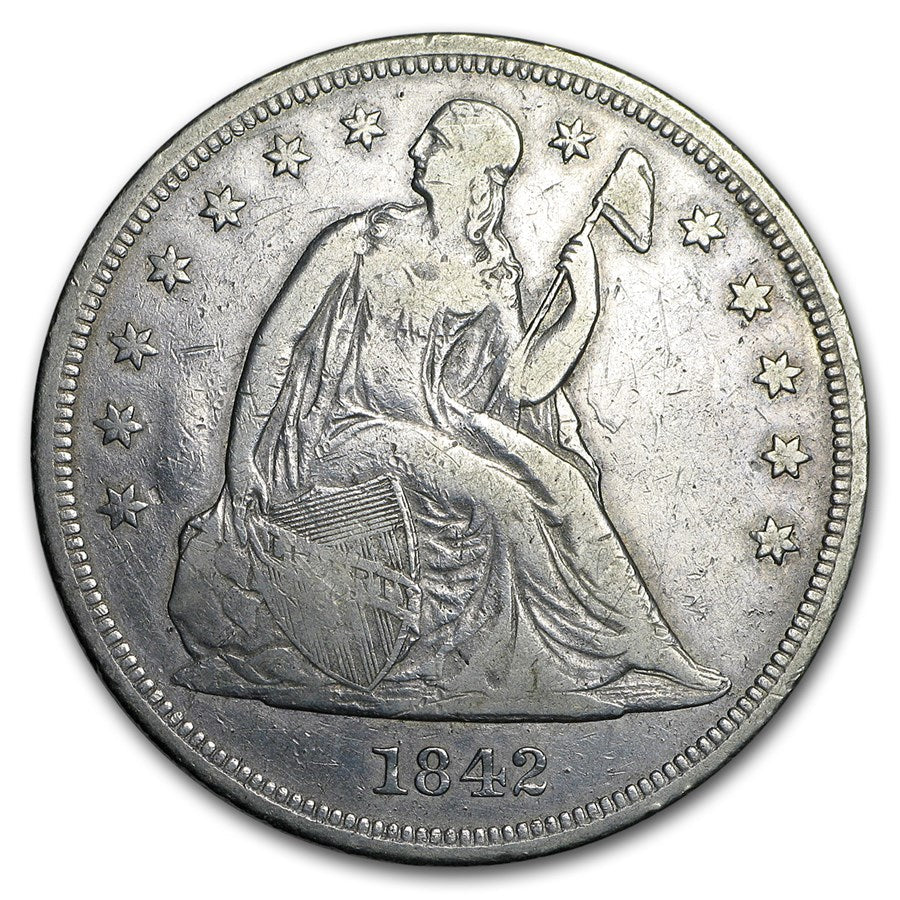 1842 Seated Liberty Dollar - VF Details (Cleaned/Scratches)