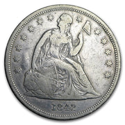 1842 Seated Liberty Dollar - VF Details (Cleaned/Scratches)