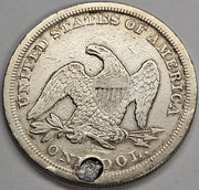 1846-O Seated Liberty Dollar . . . . XF plugged hole