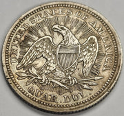 1853 Arrows/Rays Seated Liberty Quarter . . . . Choice About Uncirculated