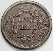 1856 Upright 5 Braided Hair Large Cent . . . . Select Uncirculated Brown