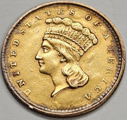 1856 Upright 5 $1.00 Liberty Gold . . . . Choice About Uncirculated