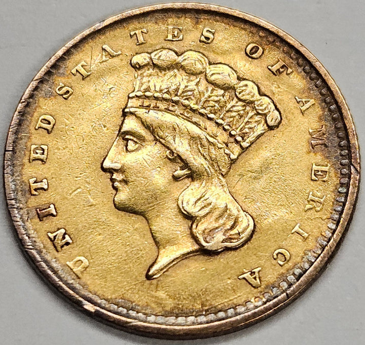 1856 Upright 5 $1.00 Liberty Gold . . . . Choice About Uncirculated