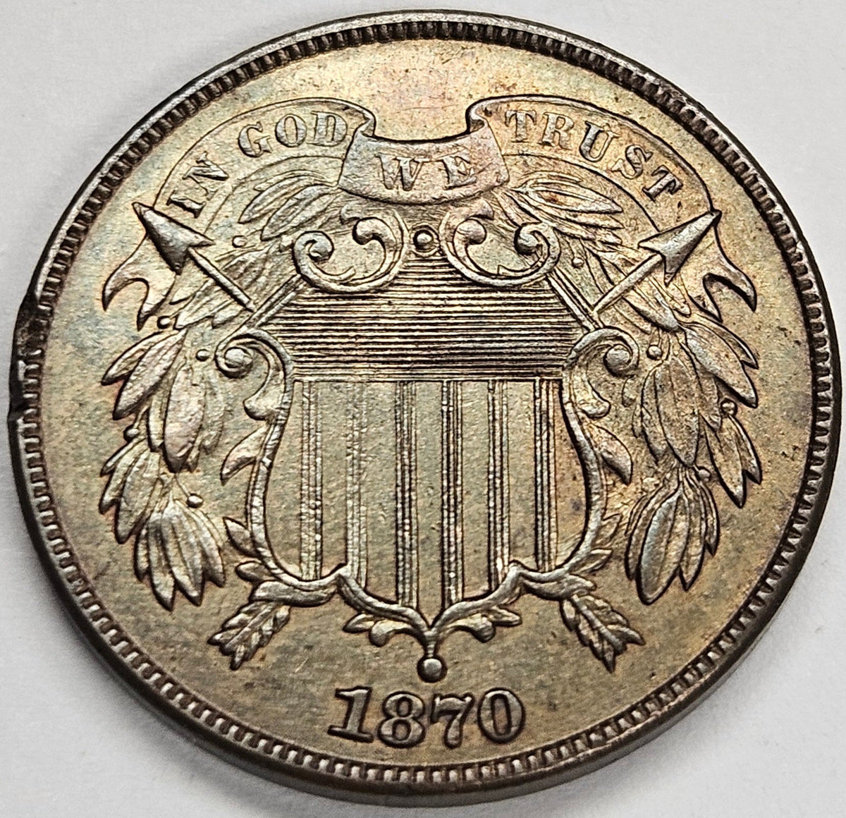 1870 Two Cent Piece . . . . Gem Uncirculated Brown