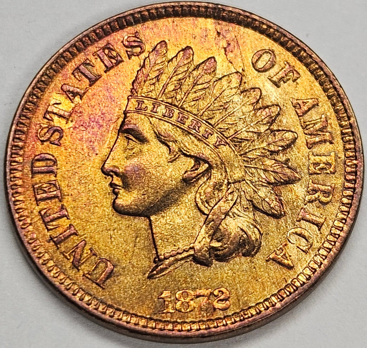 1872 Indian Cent . . . . Gem BU Red