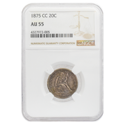 1875-CC Twenty Cent Piece AU55 NGC