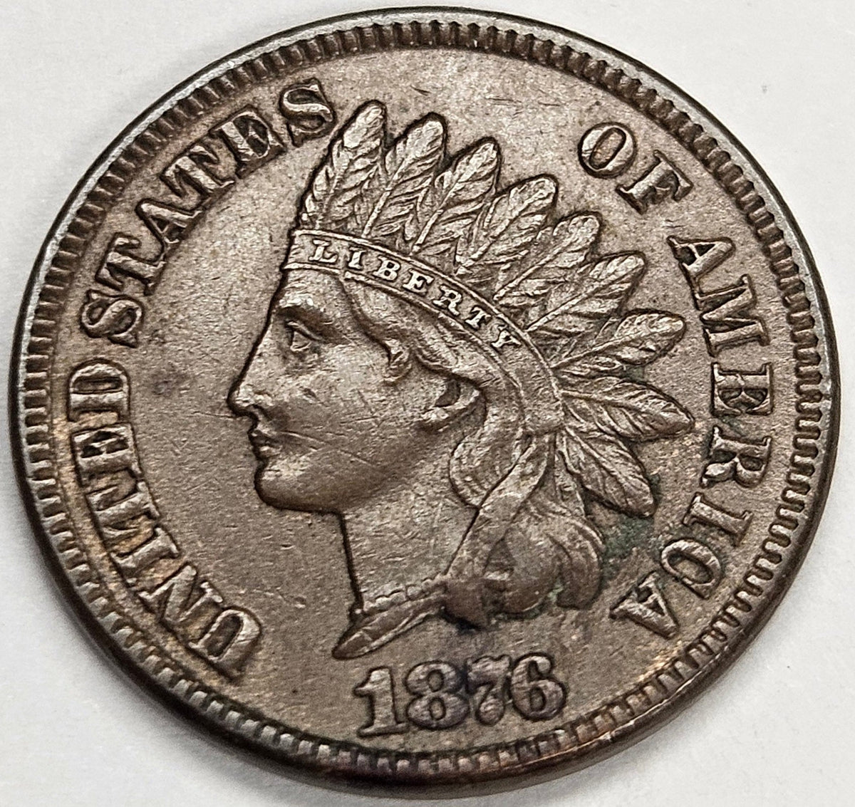 1876 Indian Cent . . . . Choice About Uncirculated
