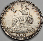 1877 Trade Dollar . . . . AU cleaned