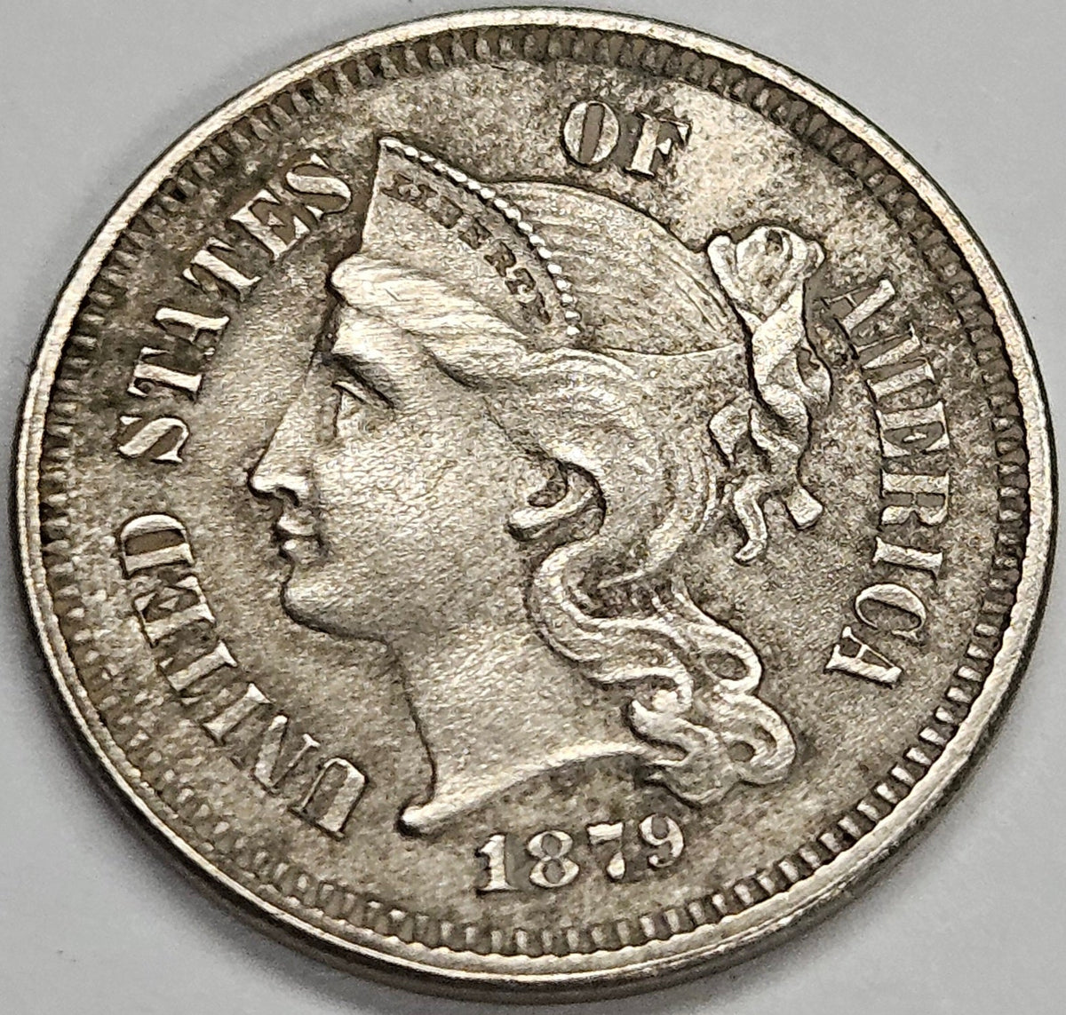 1879 Nickel Three Cent Piece . . . . Choice Brilliant Uncirculated