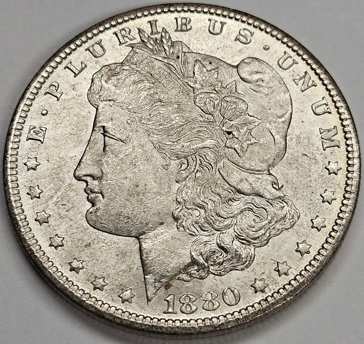 1880-CC Reverse of 1878 Morgan Dollar . . . . Select BU+