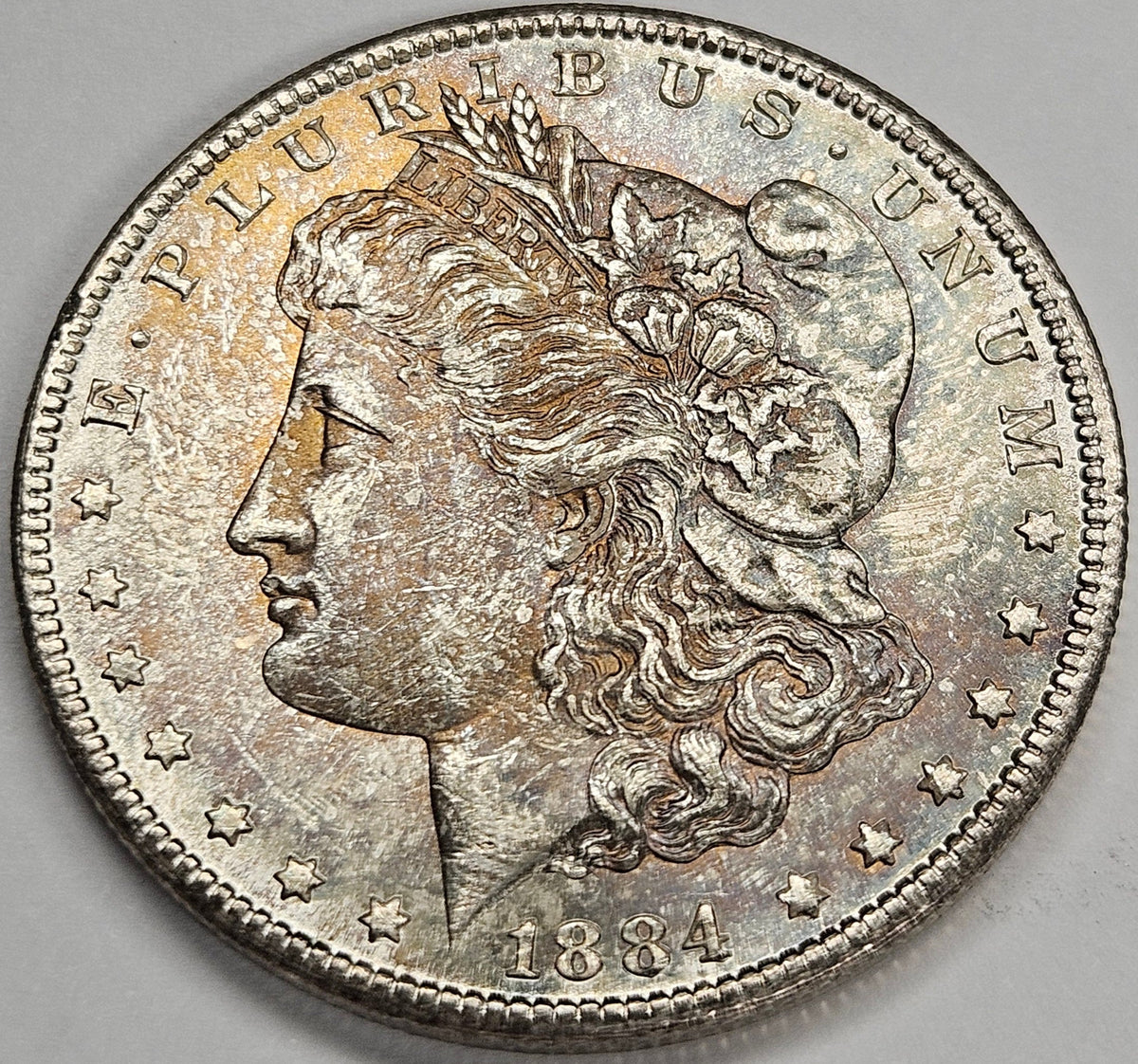 1884-CC Morgan Dollar . . . . Choice BU+ Color!