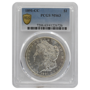 1891-CC Morgan Dollar MS63 PCGS
