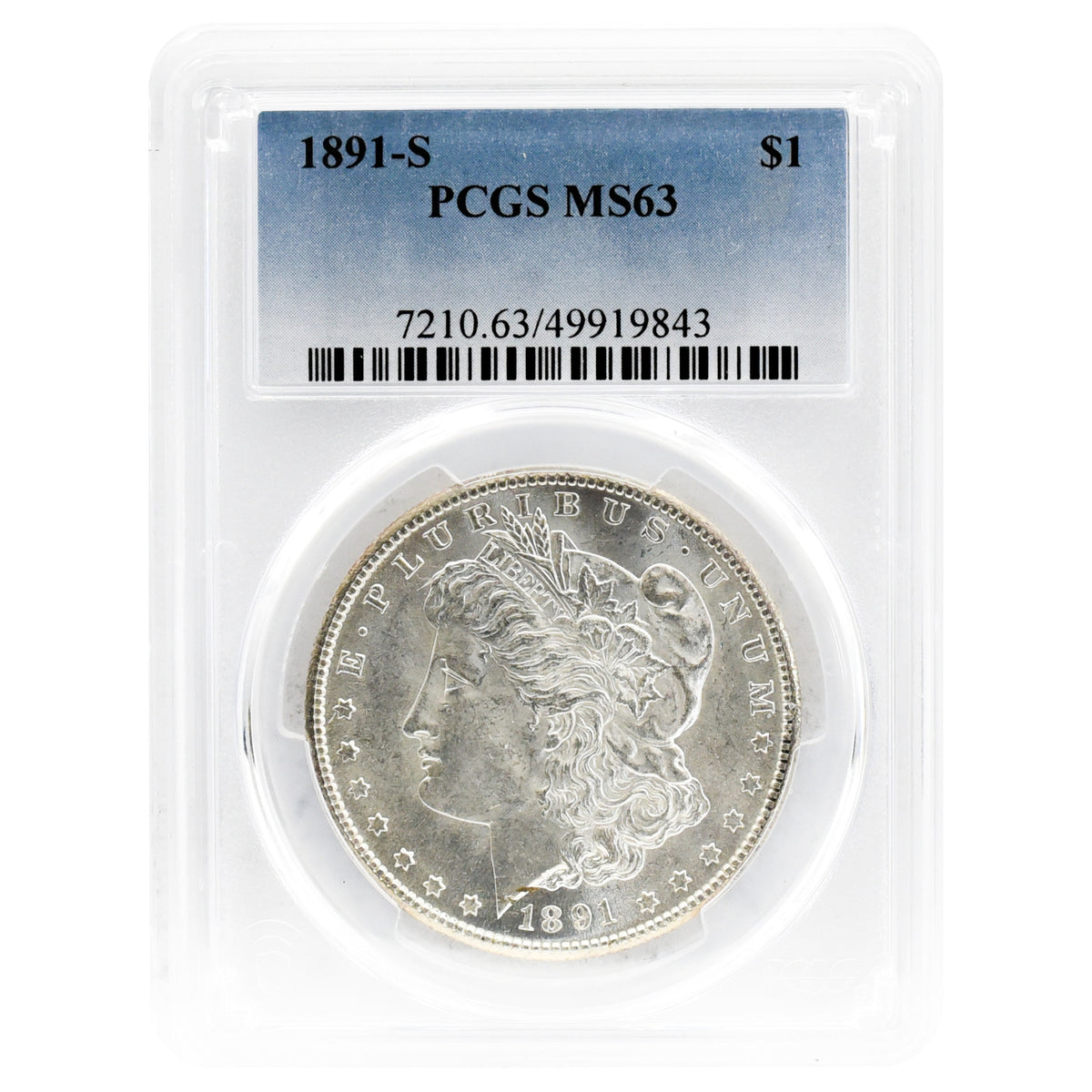 1891-S MS63 Morgan Dollar PCGS
