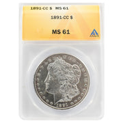 1891-CC Morgan Dollar MS61 ANACS