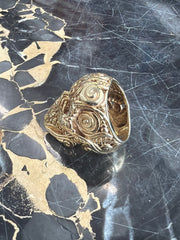 Men’s Day of the Dead Skull Ring Size 7 22.1g 10kt Gold STAMPED