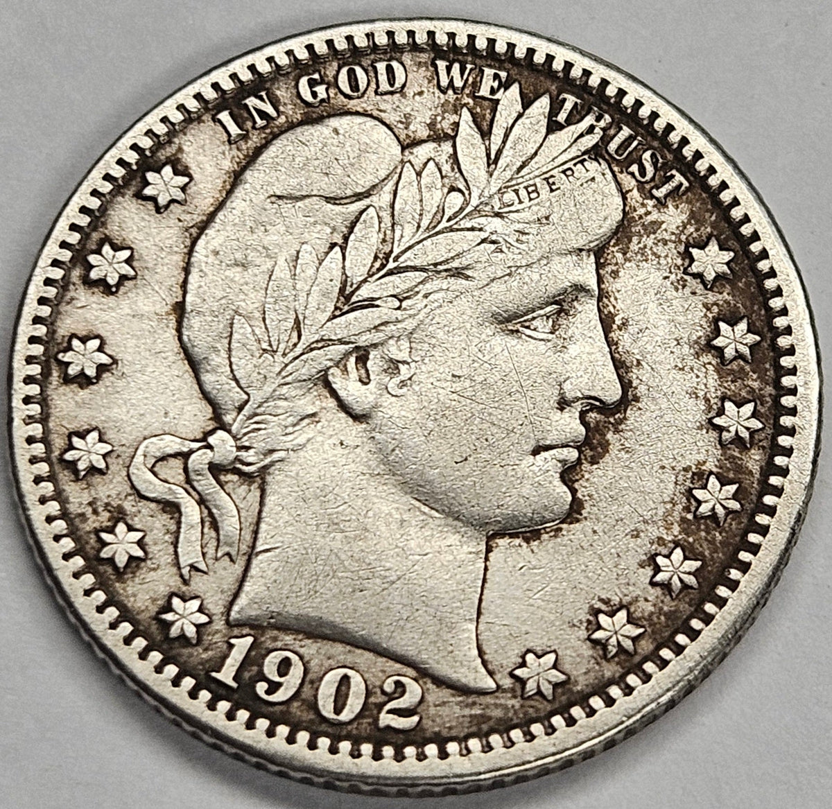 1902-O Barber Quarter . . . . XF/AU