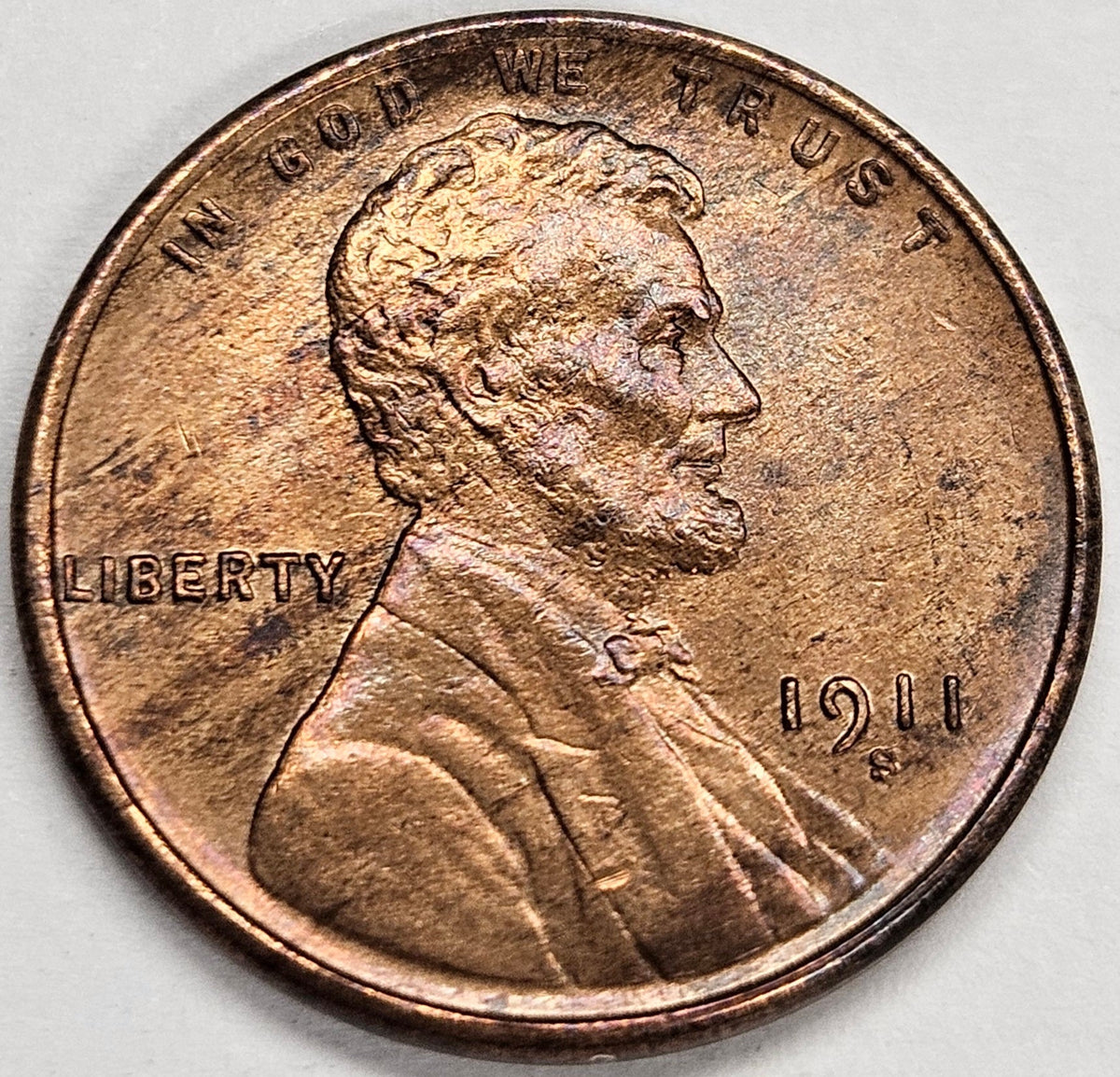 1911-S Lincoln Cent . . . . Choice BU Red/Brown