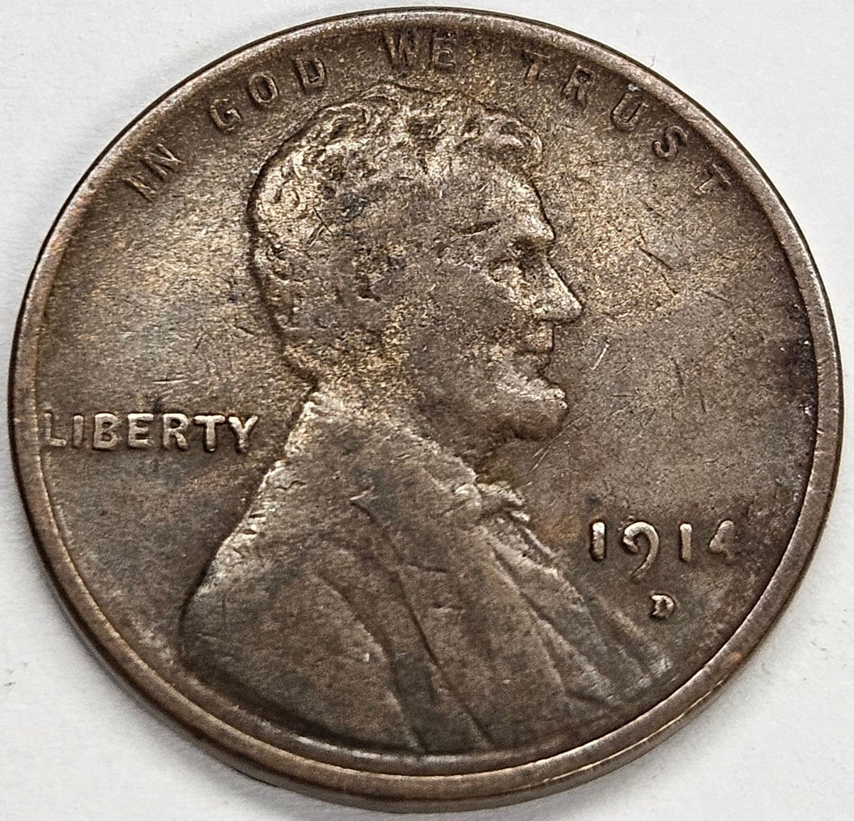 1914-D Lincoln Cent . . . . Fine reverse planchet flaw