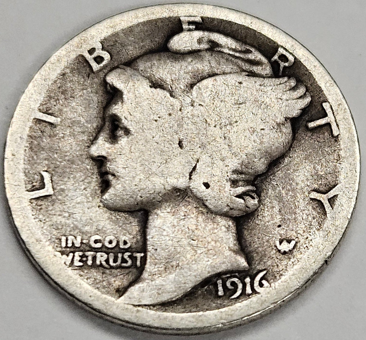 1916-D Mercury Dime . . . . About Good