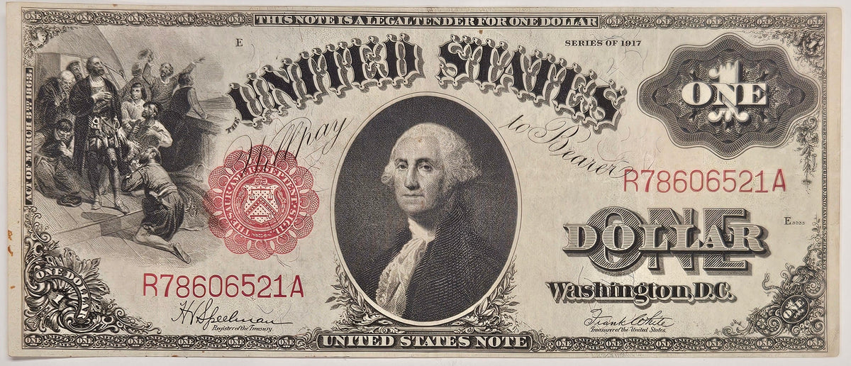 1917 $1.00 United States Note Red Seal . . . . VF/XF