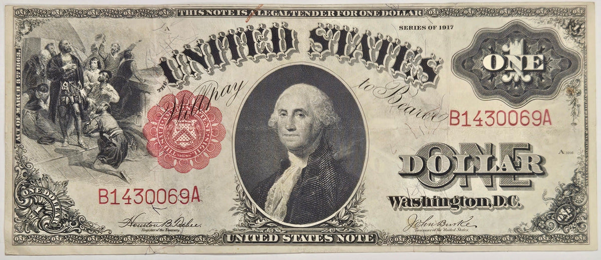 1917 $1.00 United States Note Red Seal Fr. 36 . . . . Extremely Fine