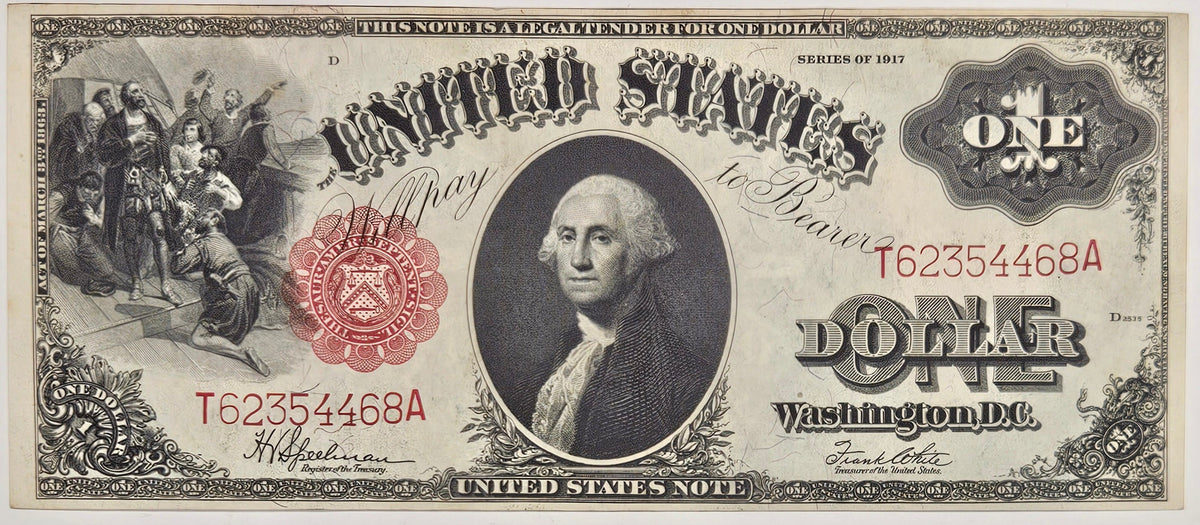 1917 $1.00 United States Note Red Seal Fr. 39 . . . . Choice Crisp Uncirculated