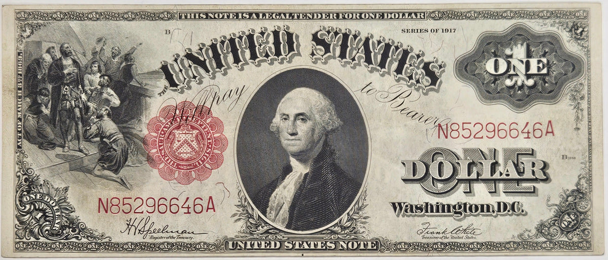 1917 $1.00 United States Note Red Seal Fr. 39 . . . . Select Crisp Uncirculated