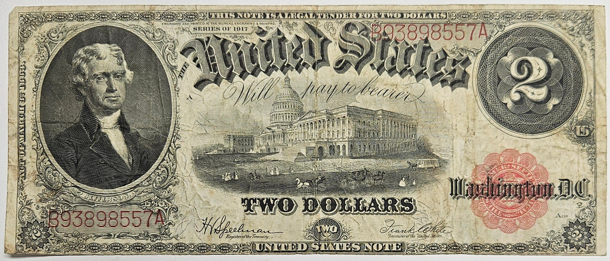 1917 $2.00 United States Note Red Seal Fr. 60 . . . . Very Fine
