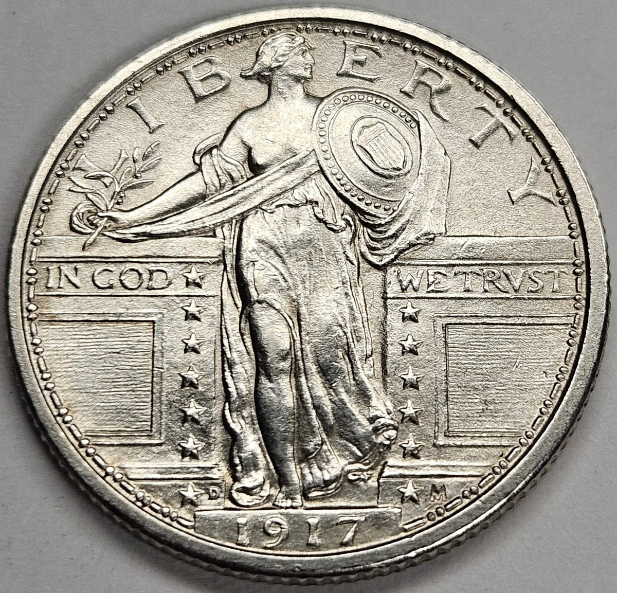 1917-D Type 1 Standing Liberty Quarter . . . . Choice BU+ Full Head