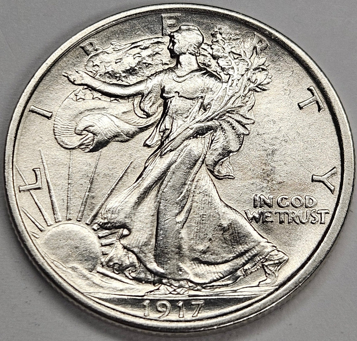 1917-D Reverse Walking Liberty Half . . . . Choice Brilliant Uncirculated
