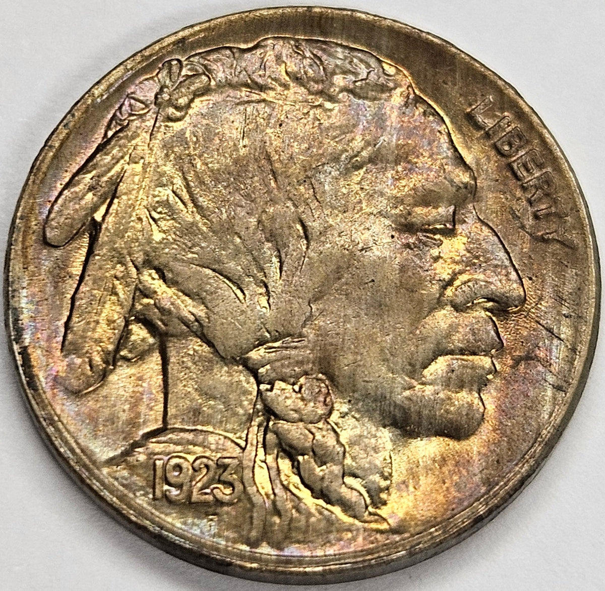 1923 Buffalo Nickel . . . . Gem BU+ Color!