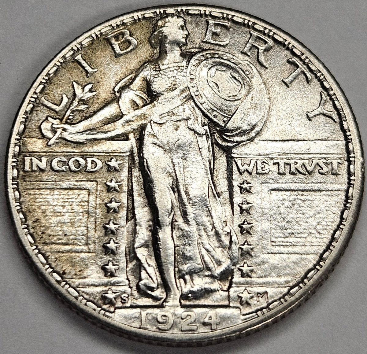 1924-S Standing liberty Quarter . . . . Choice About Uncirculated