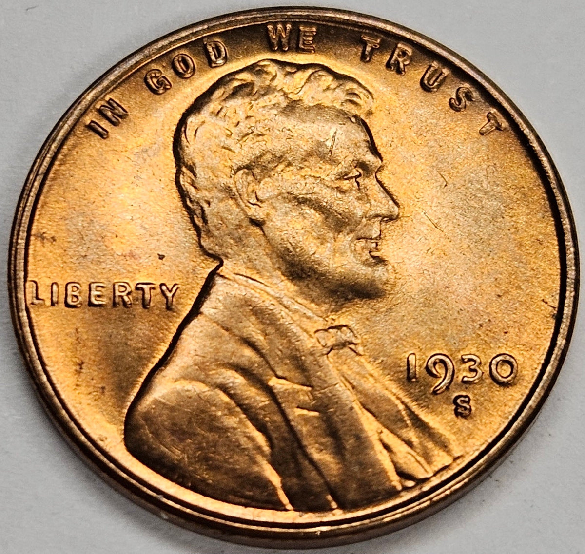 1930-S Lincoln Cent . . . . Gem BU Red