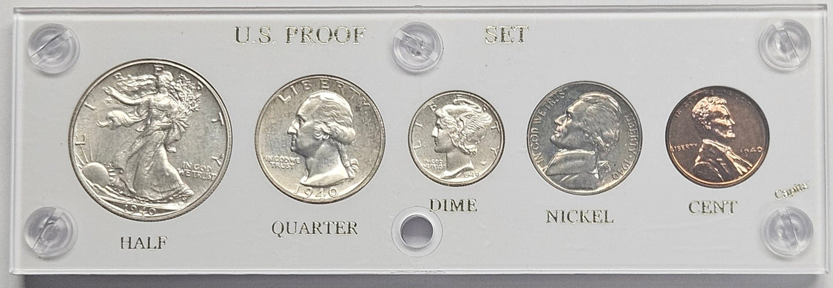 1940 Proof Set . . . . in Capital Plastic Display Board