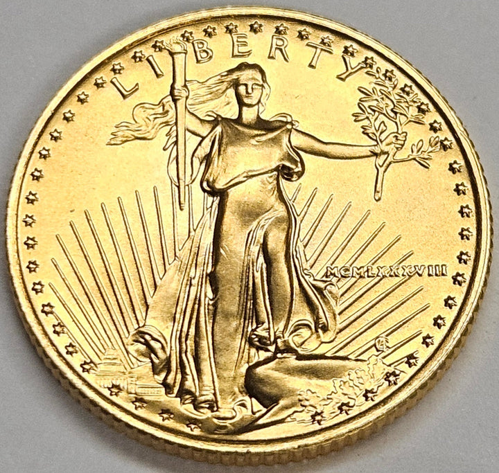 1988 1/4 oz. $10.00 Gold Eagle . . . . Superb BU+
