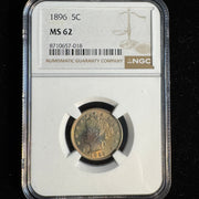 1896 Liberty “V” Nickel 5c, NGC MS-62 , nice colors