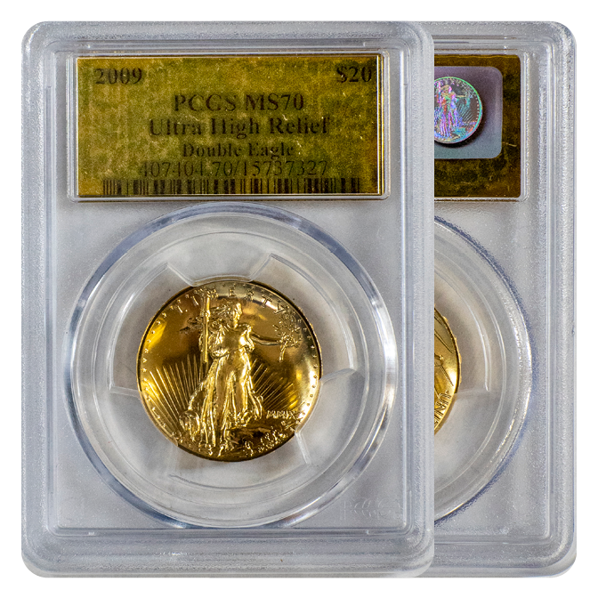 PCGS 2009 Gold Double Eagle MS70 $20 Ultra High Relief