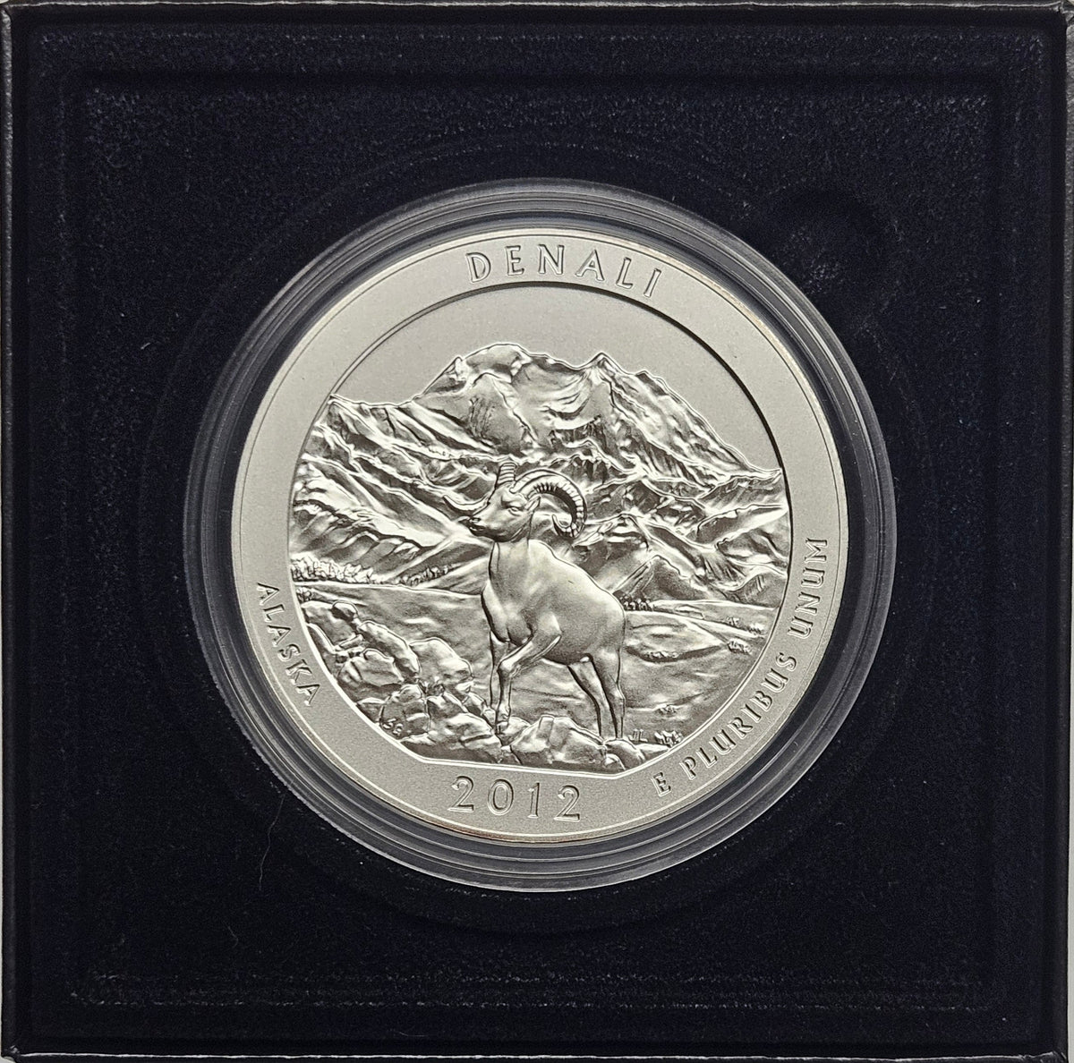 2012 Denali National Park, AK Silver 5 oz Collector Edition Coin . . . . in Original U.S. Mint Box with COA