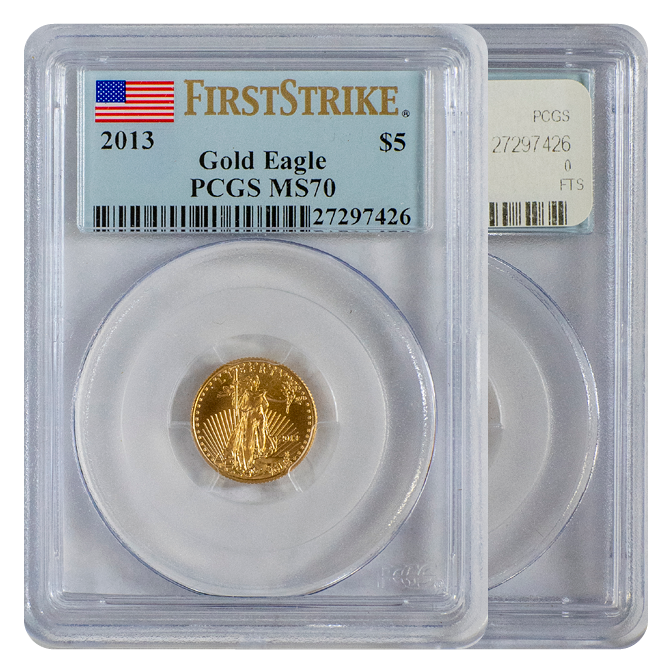 PCGS 2013 Gold Eagle $5 MS70 First Strike